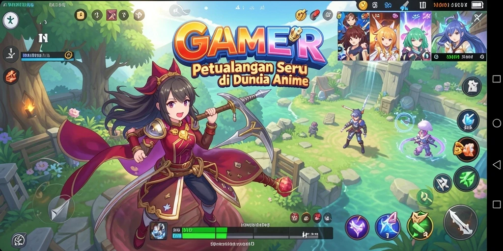 Tangkapan layar menunjukkan karakter Anime dalam pertarungan epik.