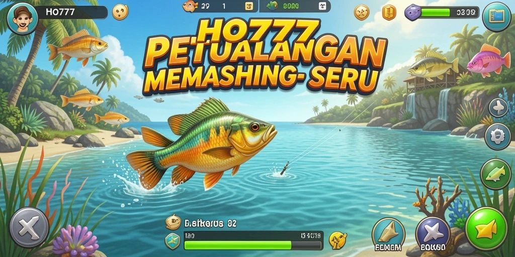 Tampilan gameplay seru dari HO777 saat memancing ikan.