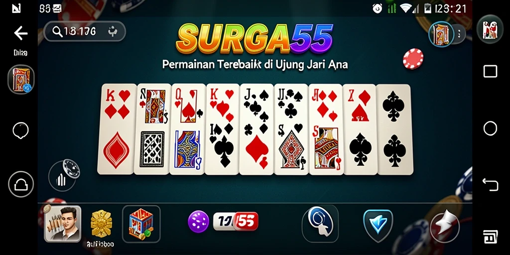 Tampilan gameplay Domino yang menegangkan dan seru dalam SURGA55.